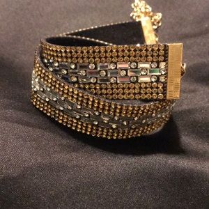 Sparkle Gold Black Clear Choker Bracelet